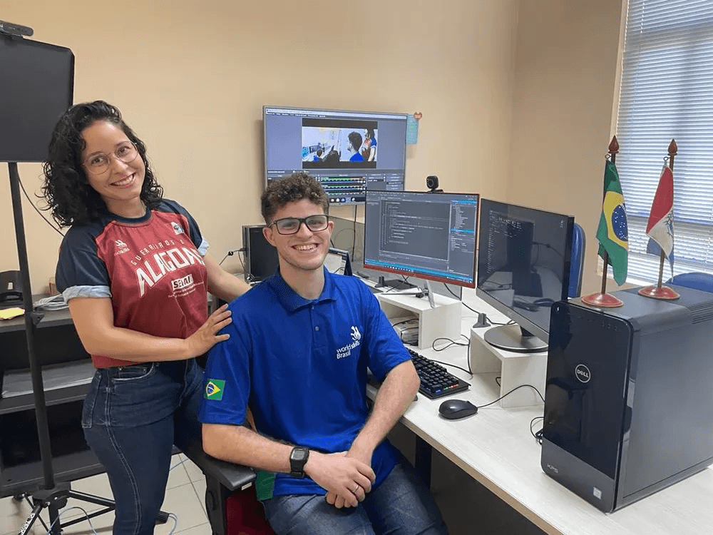 Mikael with his expert Leyla Santos, training for WorldSkills Americas